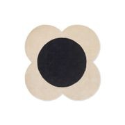 Orla Kiely Spot Flower Rug - Ecru and Black | 100% Wool Designer Floor Rug gallery detail image