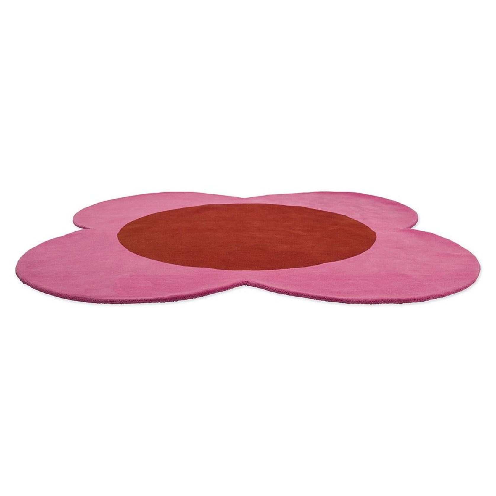 Orla Kiely Spot Flower Rug - Pink and Red | 100% Wool Designer Floor Rug gallery detail image