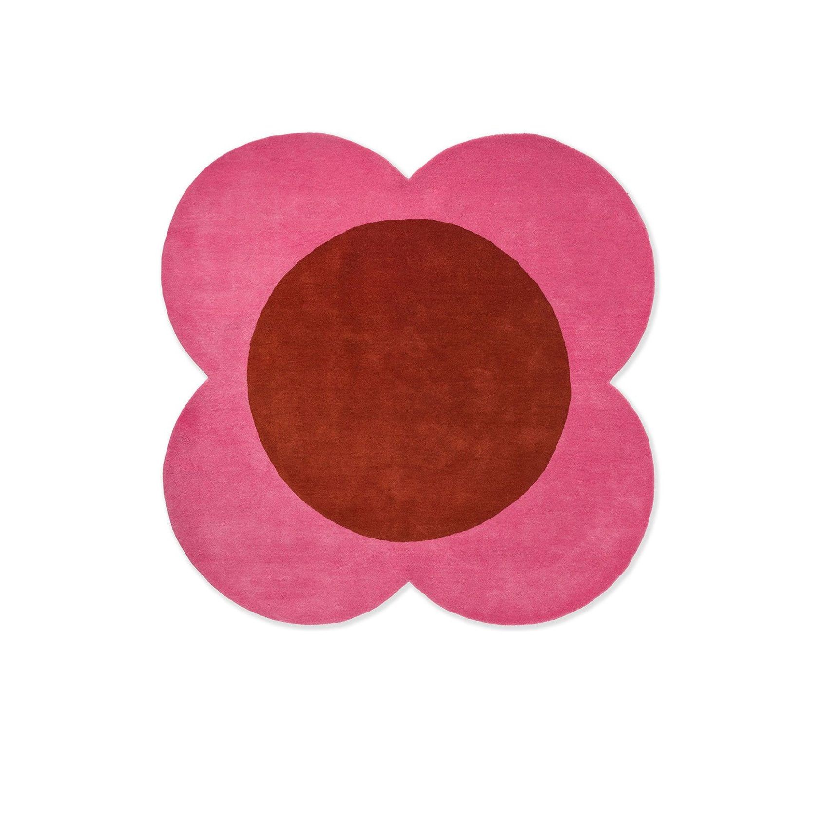 Orla Kiely Spot Flower Rug - Pink and Red | 100% Wool Designer Floor Rug gallery detail image