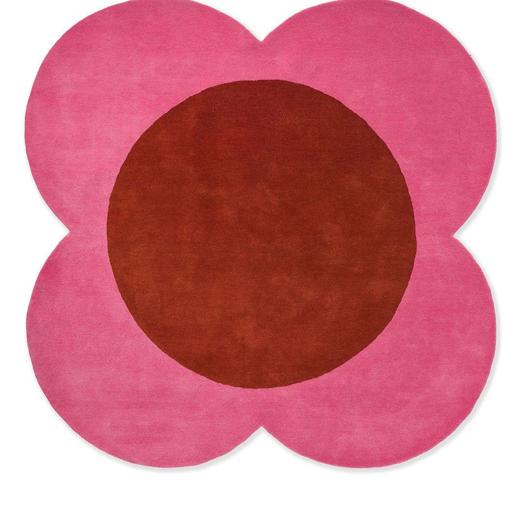 Orla Kiely Spot Flower Rug - Pink and Red | 100% Wool Designer Floor Rug gallery detail image