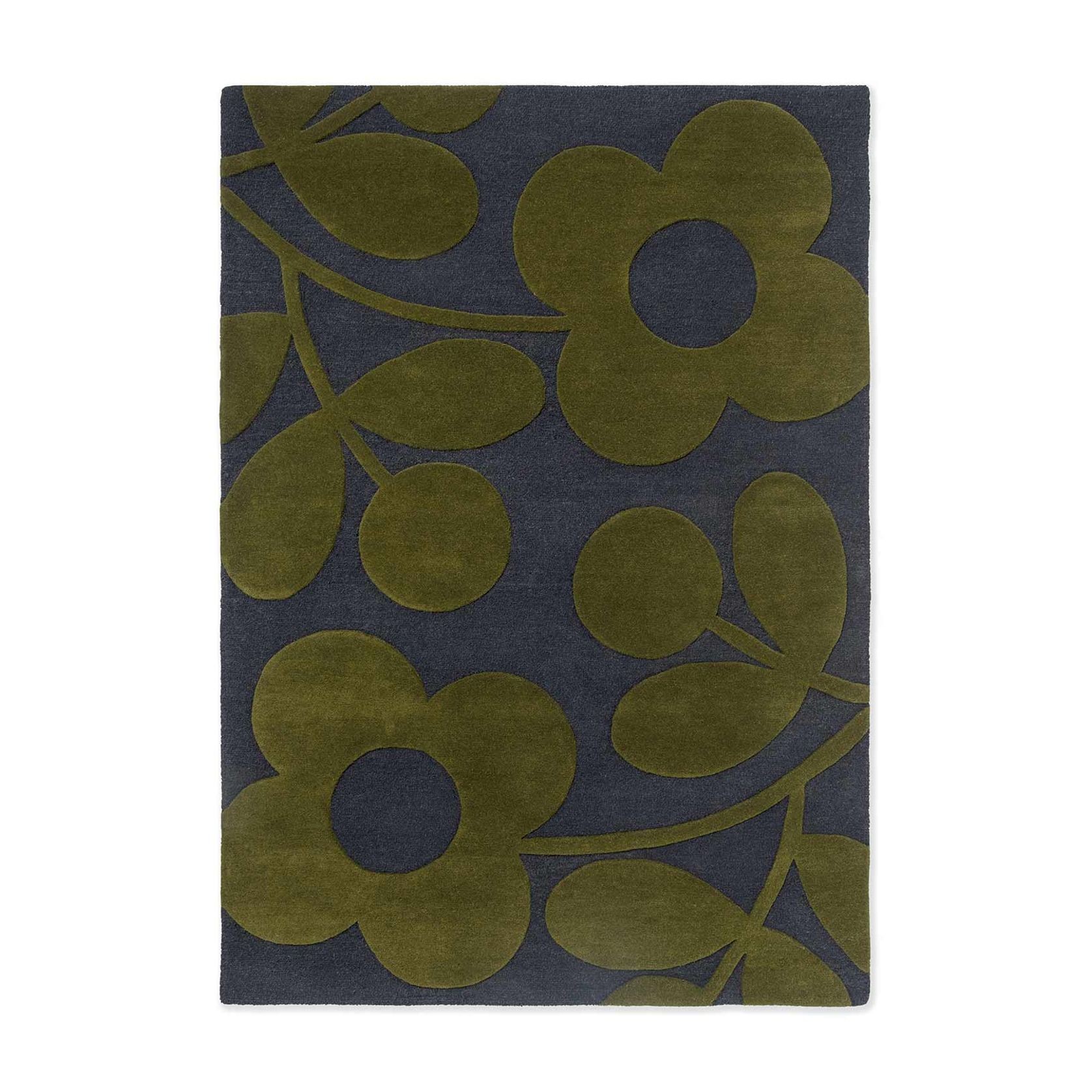 Orla Kiely Sprig Stem Rug - Marine | 100% Wool Designer Floor Rug gallery detail image