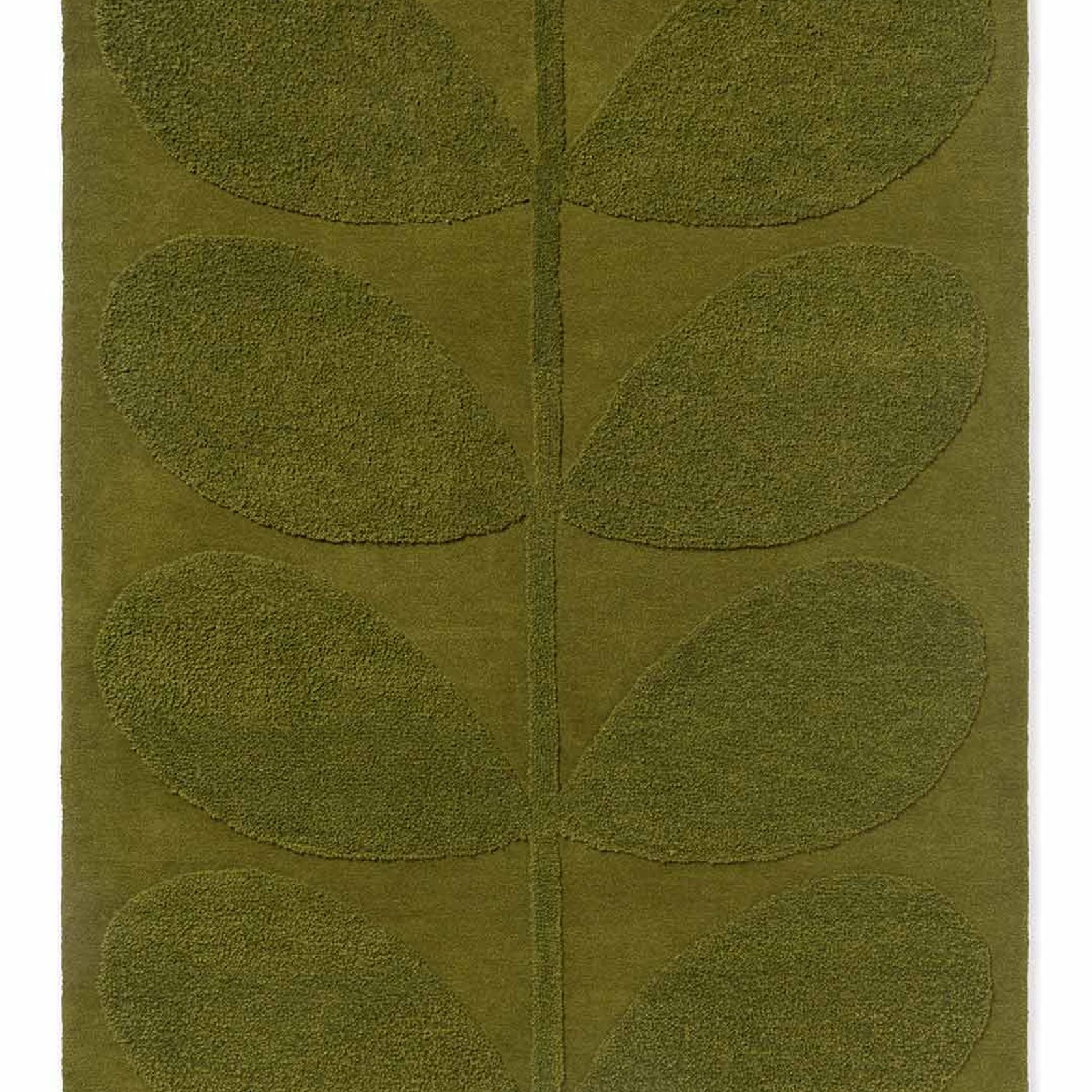Orla Kiely Solid Stem Rug - Fern | 100% Wool Designer Floor Rug gallery detail image