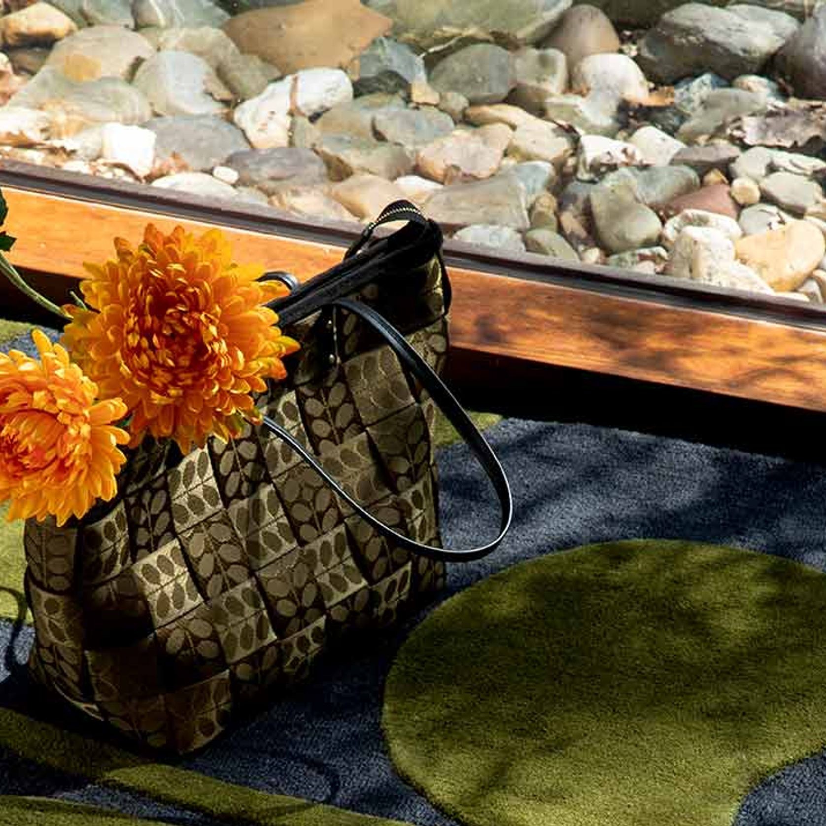 Orla Kiely Sprig Stem Rug - Marine | 100% Wool Designer Floor Rug gallery detail image