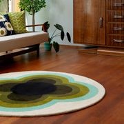 Orla Kiely Sunflower Rug - Olive | 100% Wool Round Floor Rug gallery detail image