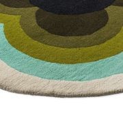 Orla Kiely Sunflower Rug - Olive | 100% Wool Round Floor Rug gallery detail image