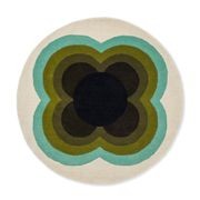 Orla Kiely Sunflower Rug - Olive | 100% Wool Round Floor Rug gallery detail image