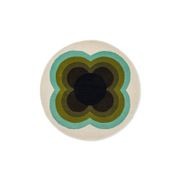 Orla Kiely Sunflower Rug - Olive | 100% Wool Round Floor Rug gallery detail image