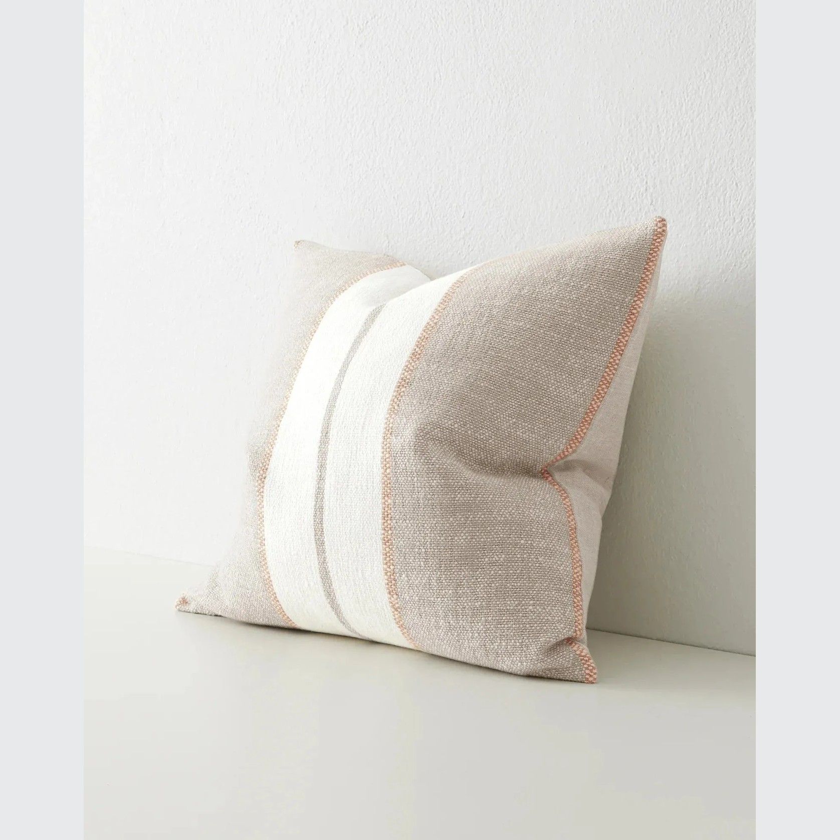 Weave Home Ottavio Cushion - Earth | Textured Stripe gallery detail image