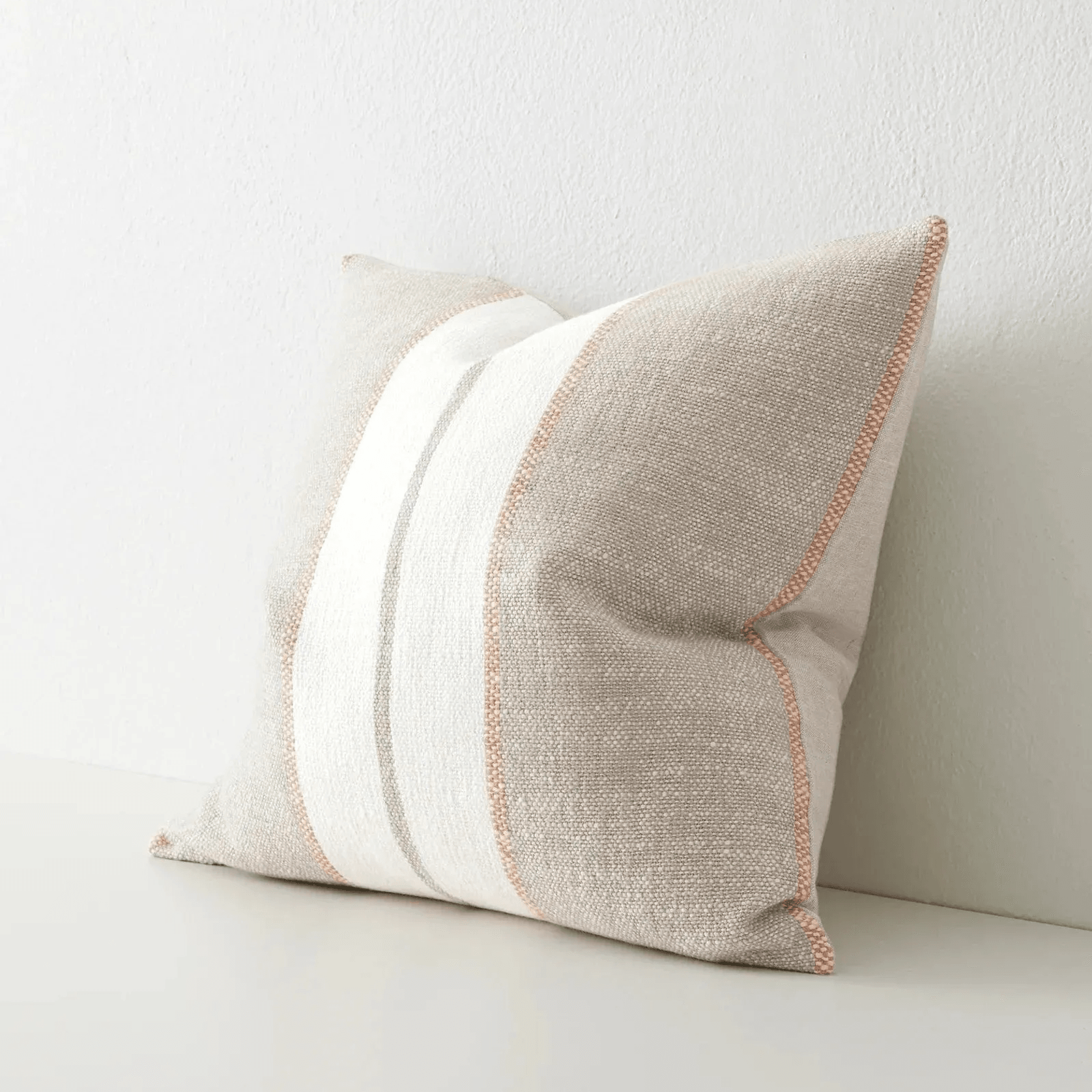 Weave Home Ottavio Cushion - Earth | Textured Stripe gallery detail image