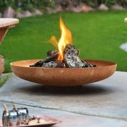 Outdoor Brazier Fire Pit Bowl - Natural Rust Patina Finish Corten Steel 80cm gallery detail image