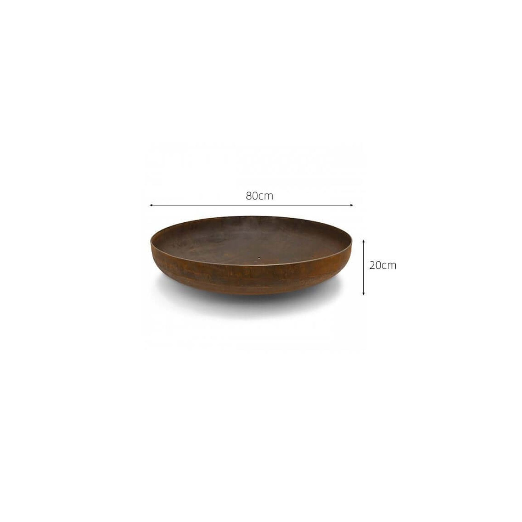 Outdoor Brazier Fire Pit Bowl - Natural Rust Patina Finish Corten Steel 80cm gallery detail image