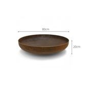 Corten Steel Fire Pit Bowl – 80cm Outdoor Brazier (Grill Accessories Not Included) gallery detail image
