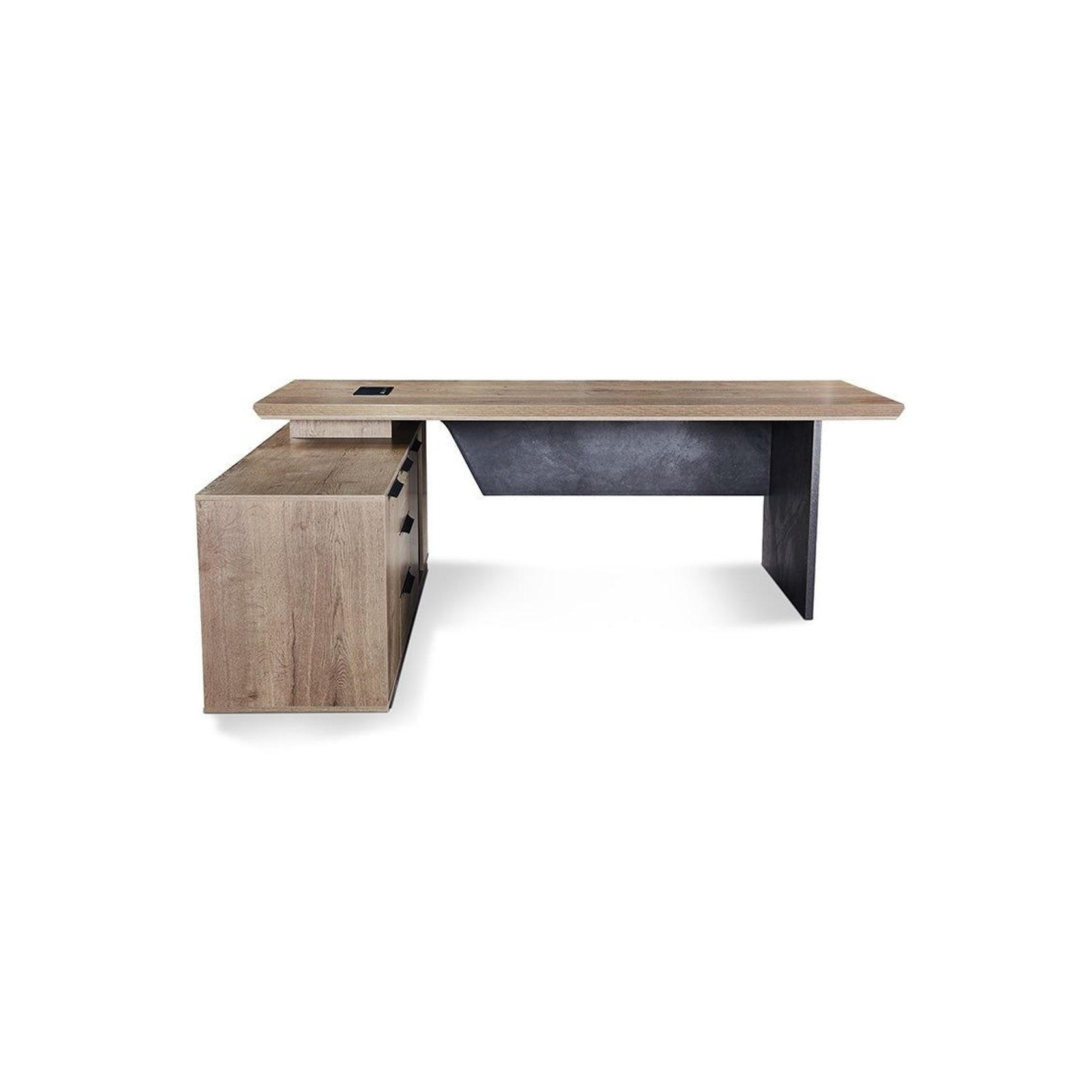 HAMLIN Executive Office Desk with Left Return 2.2M - Tobacco gallery detail image