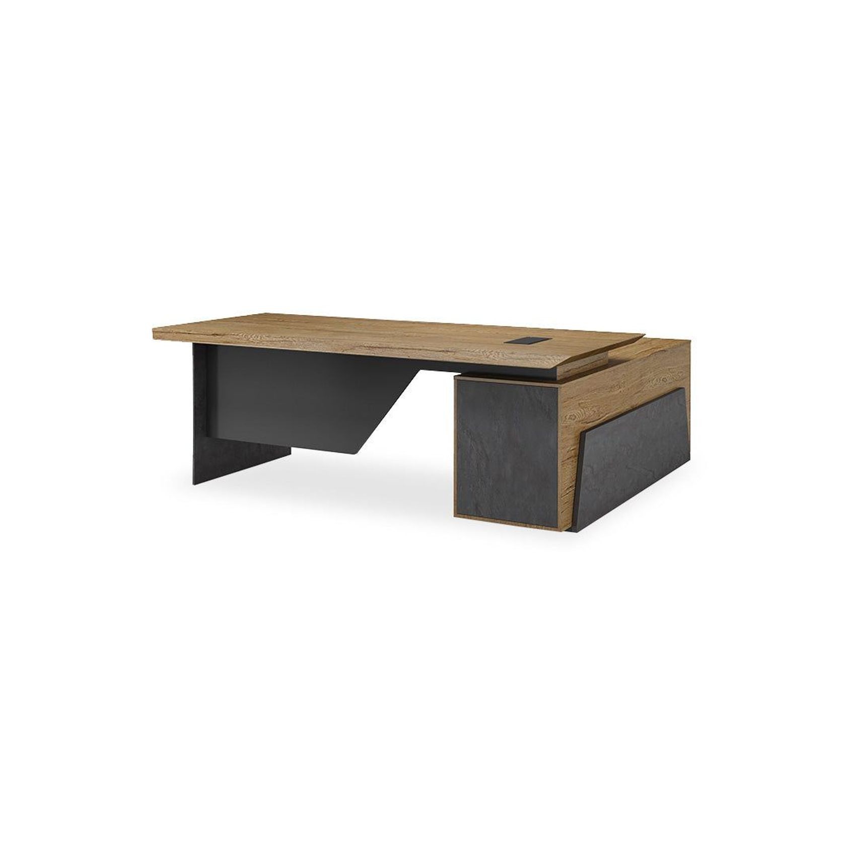 HAMLIN Executive Office Desk with Left Return 2.2M - Tobacco gallery detail image