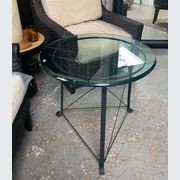 Manhattan Round Glass Table With Iron Base gallery detail image