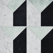 Pisa Mosaic Honed Ming Green, Carrara and Nero Marquina gallery detail image