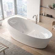 Toto Galalato Freestanding Reinforced Marble Flotation Tub Gloss White 2200mm gallery detail image