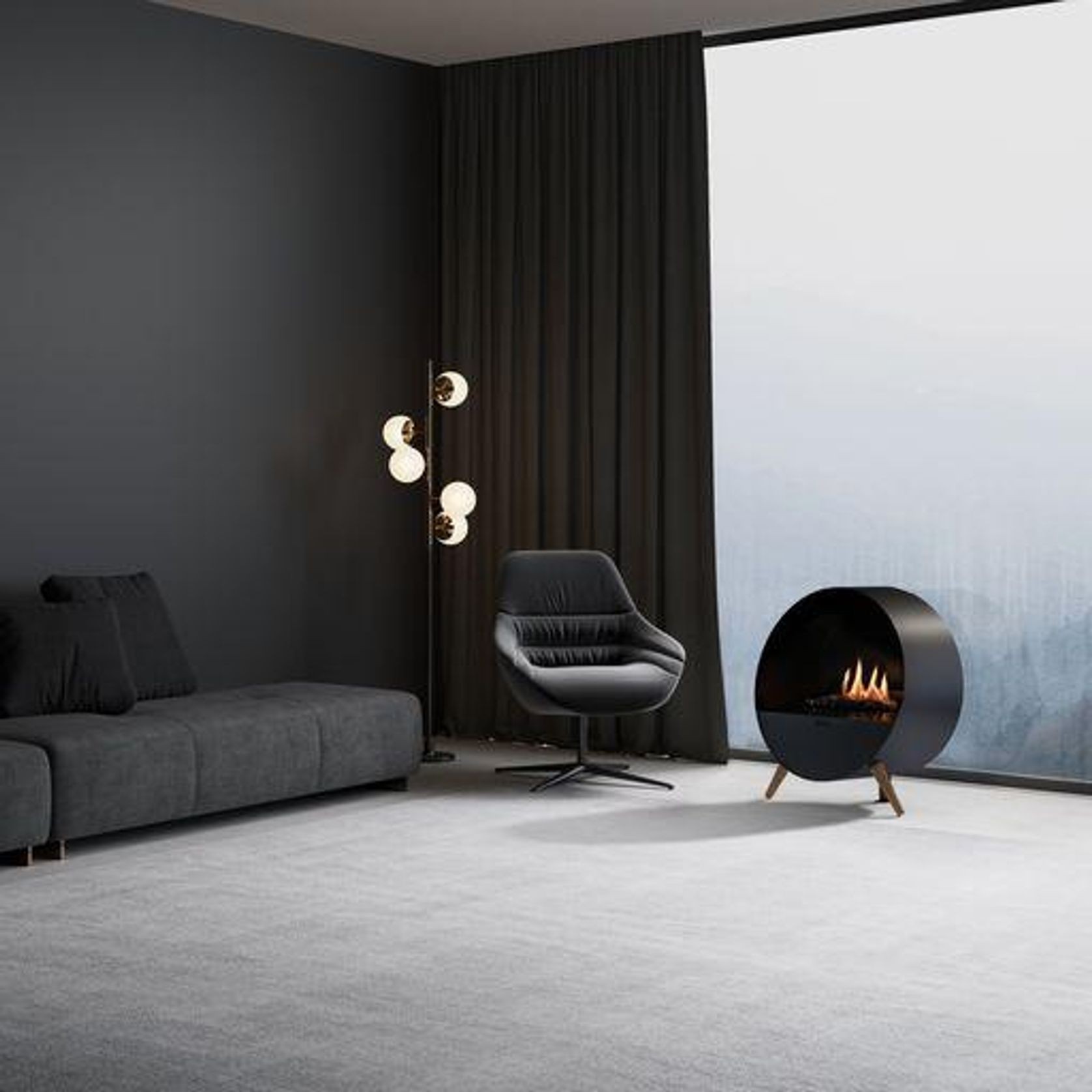 Planika Bubble Floor Bioethanol Fireplace gallery detail image