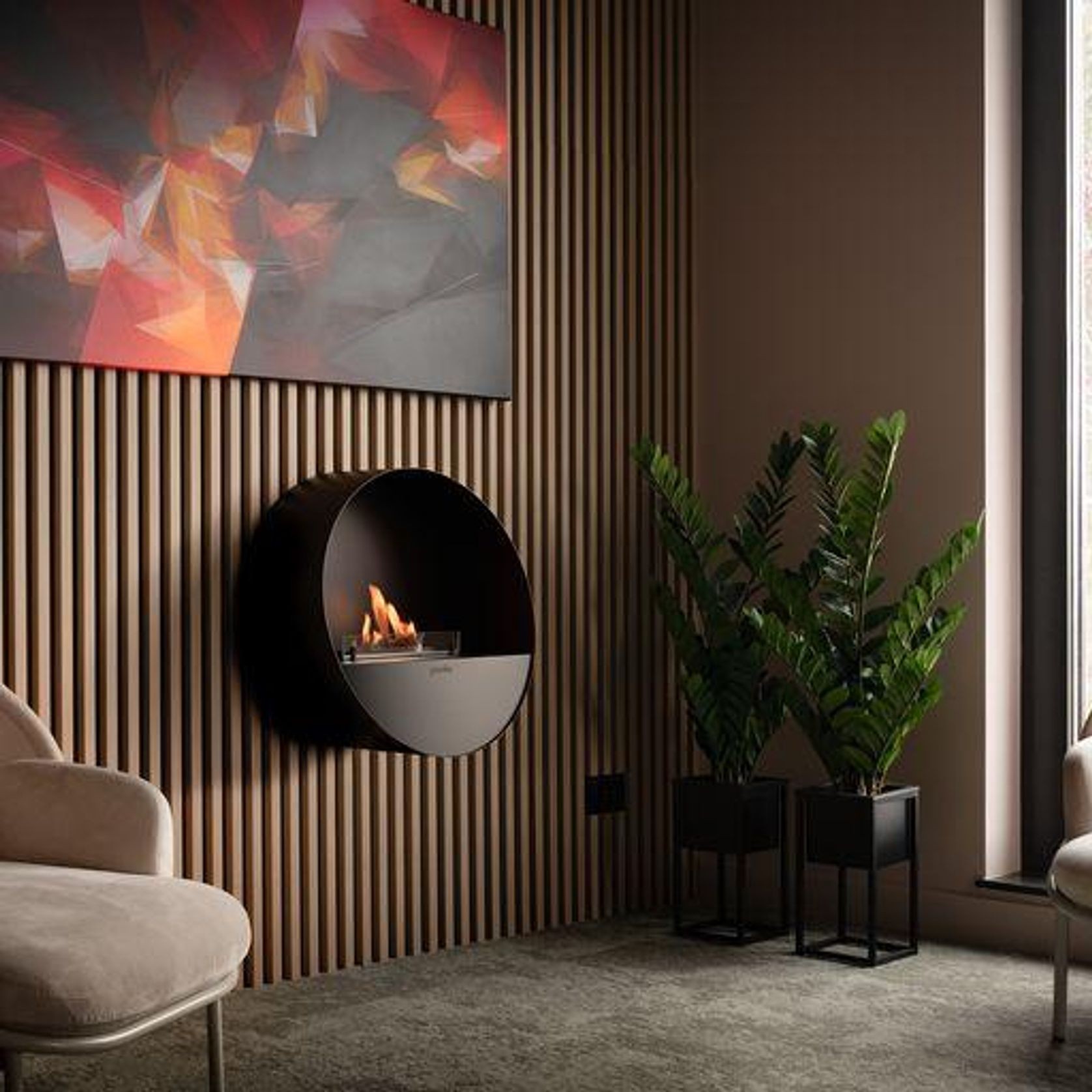 Planika Bubble Wall Mounted Bioethanol Fireplace gallery detail image
