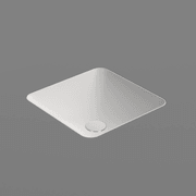 Pura 38 Square Undermount Basin Matt White gallery detail image
