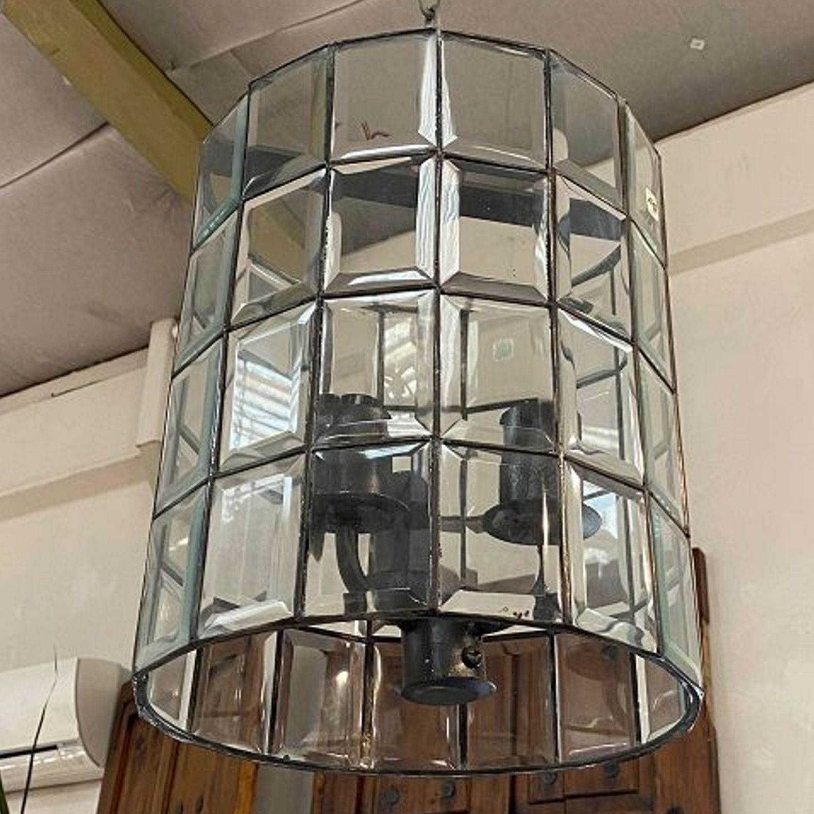 Cylinder Light With Bevelled Glass Shade gallery detail image
