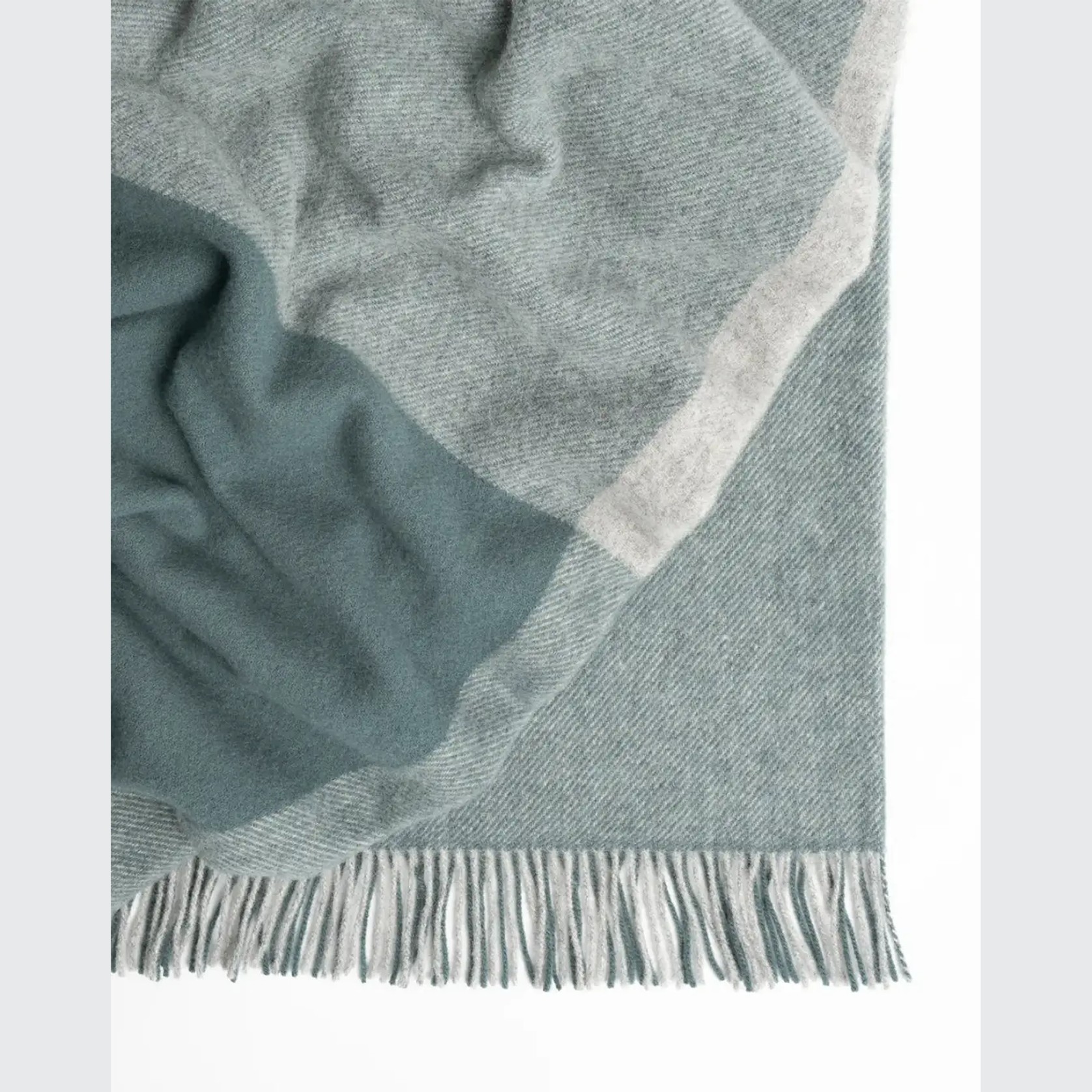 Weave Home Riverton Throw - Sea | 100% Wool | Large gallery detail image