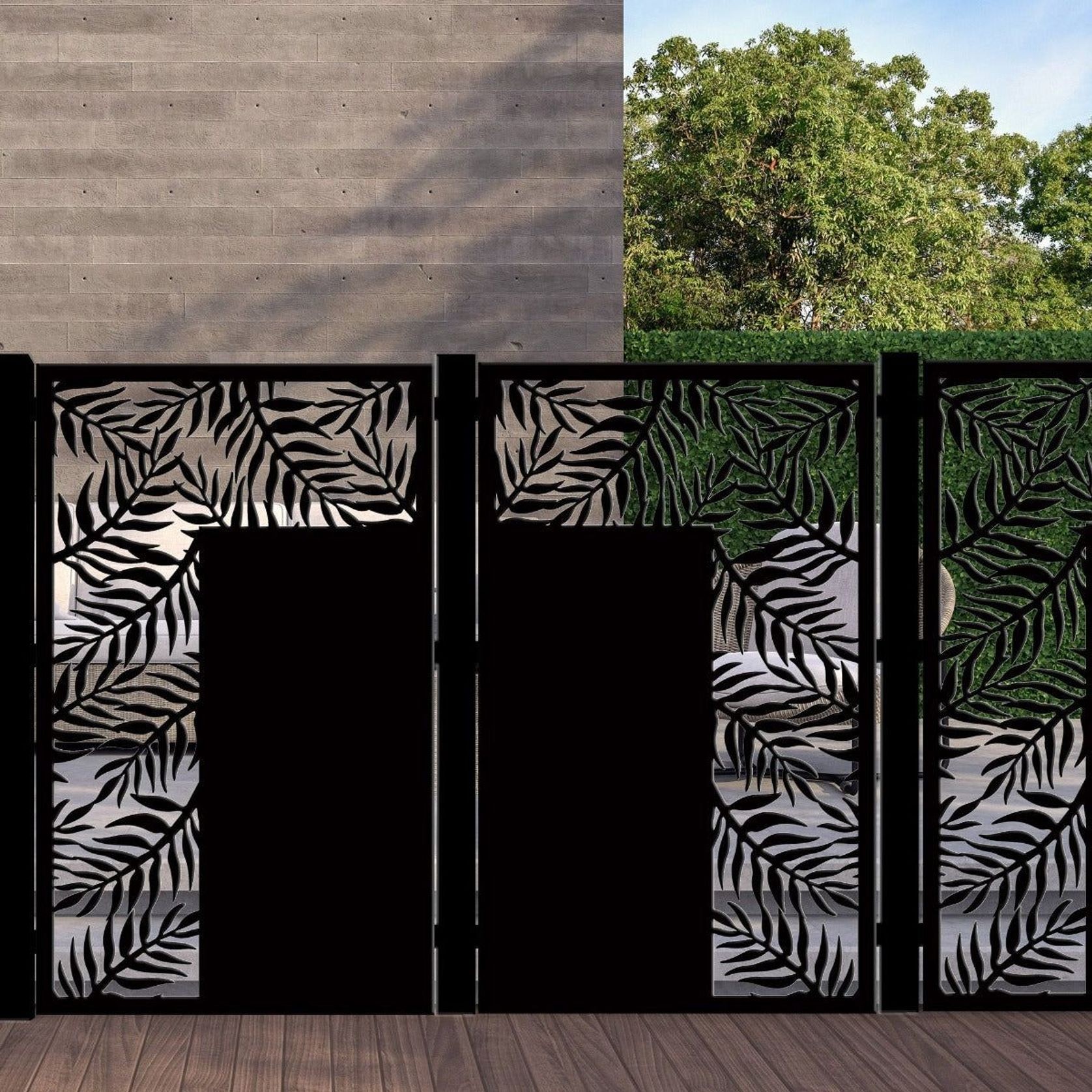 Combination Fence Panels  - Palm Leaf gallery detail image
