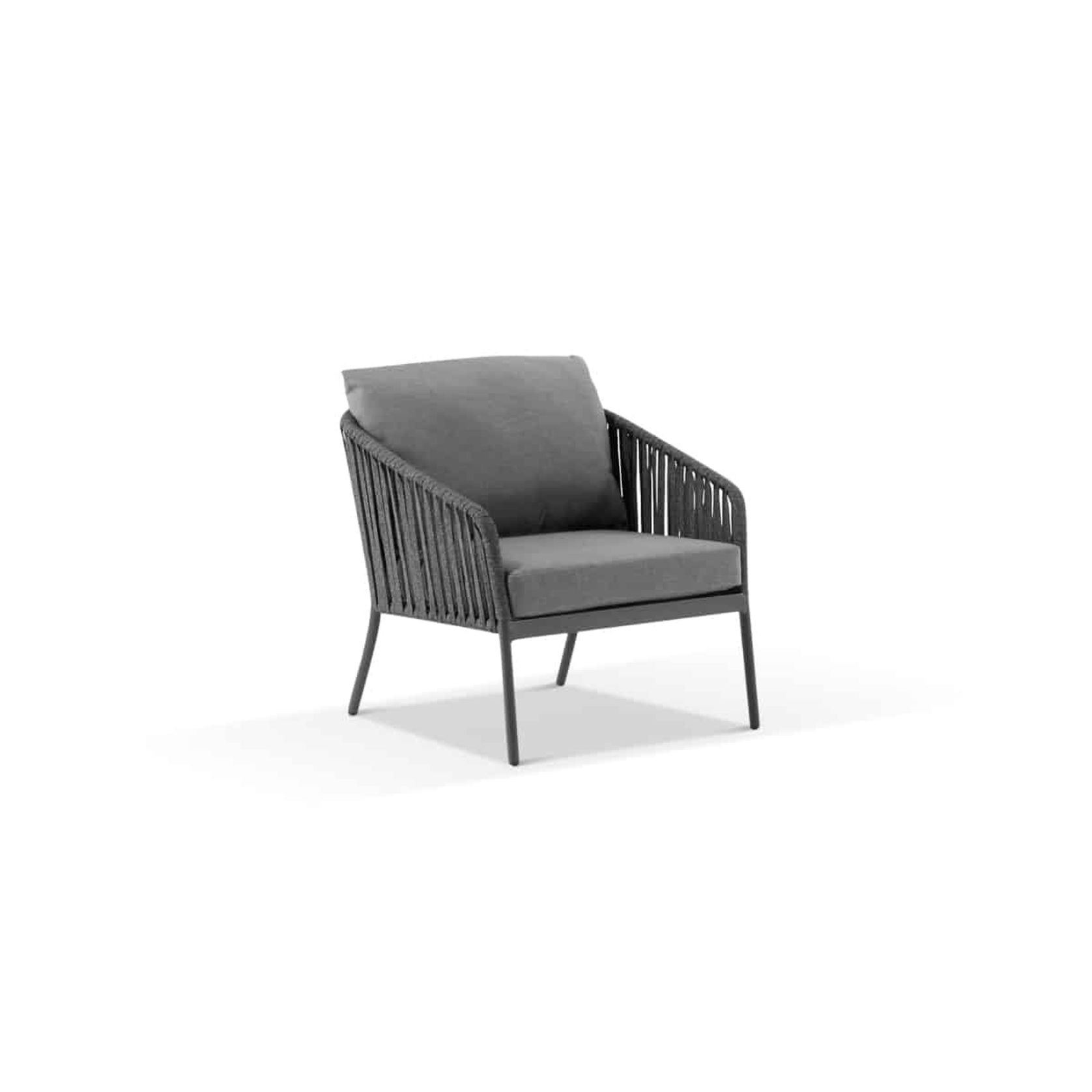 Palm 3pc Outdoor Rope Lounge Set | Charcoal gallery detail image