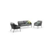 Palm 3pc Outdoor Rope Lounge Set | Charcoal gallery detail image