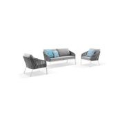 Palm 3pc Outdoor Rope Lounge Set | White gallery detail image