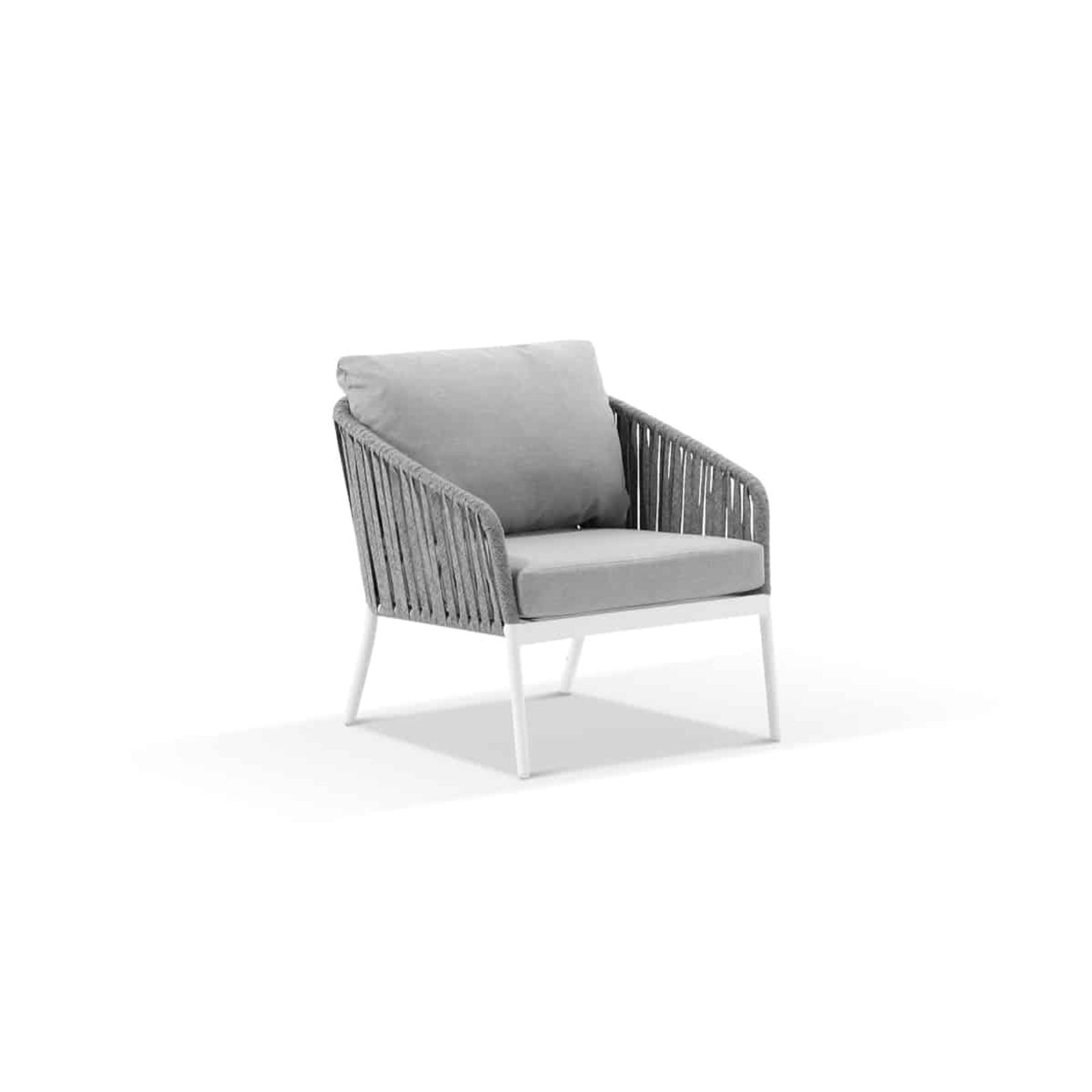 Palm 3pc Outdoor Rope Lounge Set | White gallery detail image