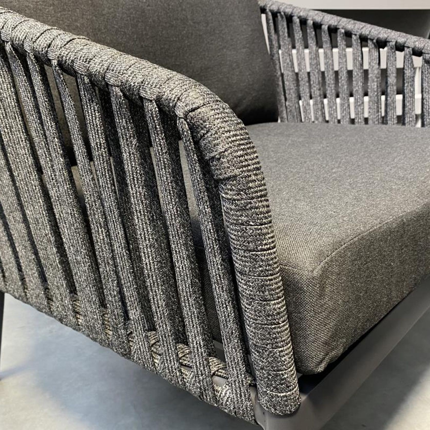 Palm 3pc Outdoor Rope Lounge Set | Charcoal gallery detail image