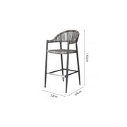 Parakeet Aluminium And Rattan Outdoor Patio Bar Chair gallery detail image