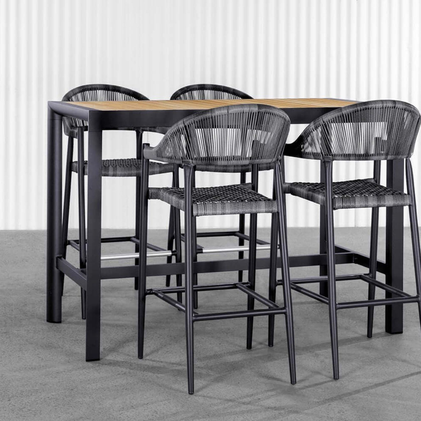 Parakeet Aluminium And Rattan Outdoor Patio Bar Chair gallery detail image