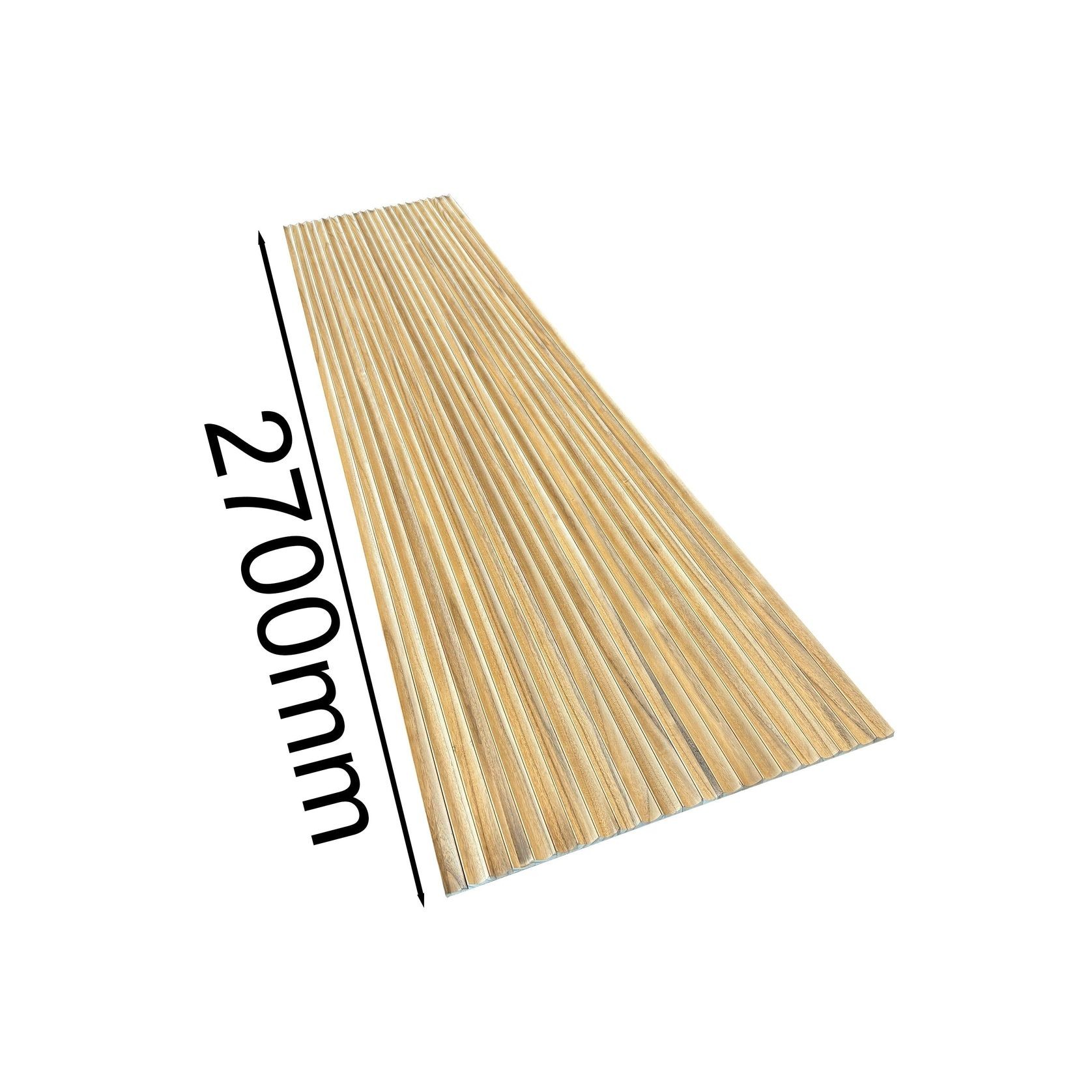 WOODFLEX Flexible Solid Paulownia Wood Slat Wall Panel - 2700mm x 600mm - Wave gallery detail image