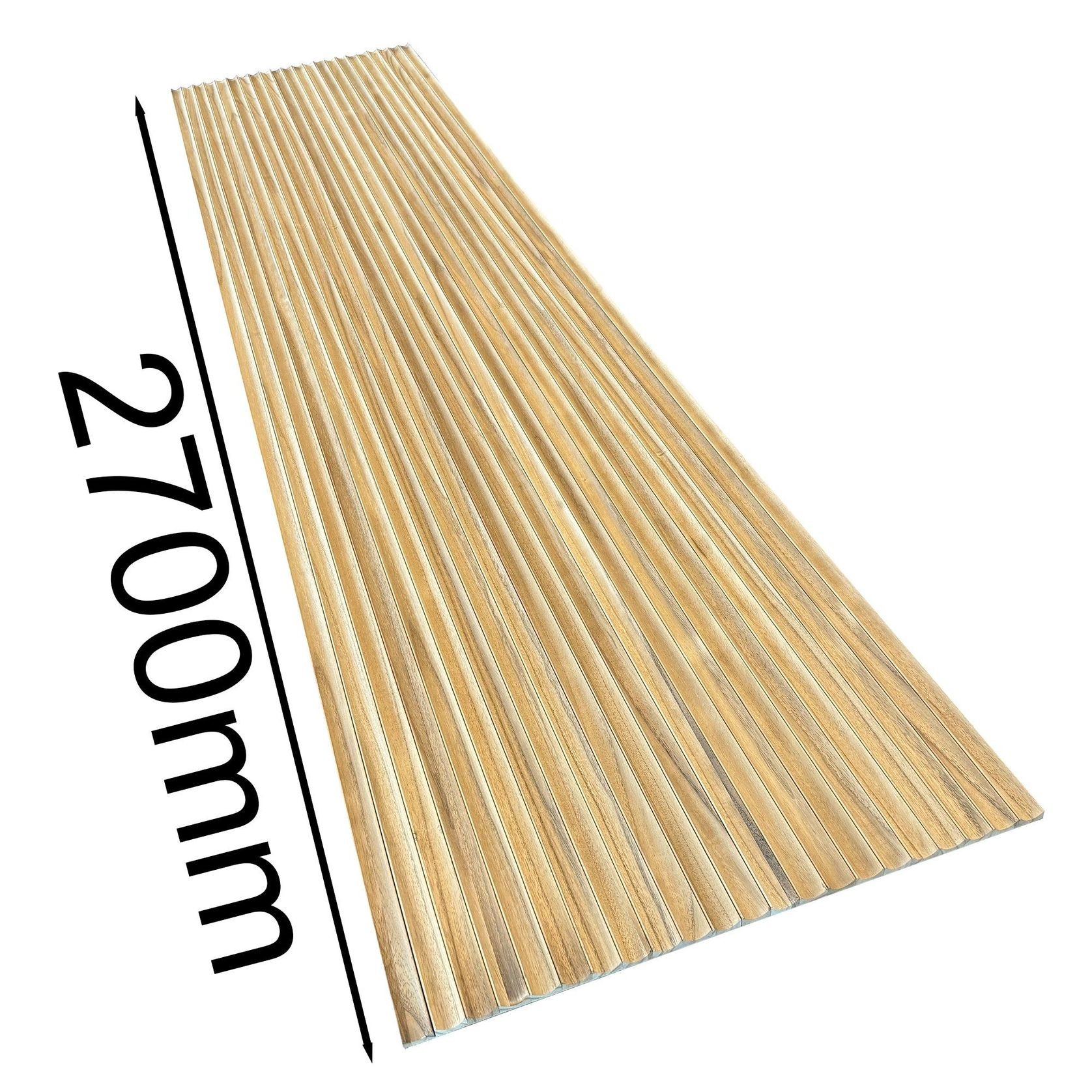 WOODFLEX Flexible Solid Paulownia Wood Slat Wall Panel - 2700mm x 600mm - Wave gallery detail image