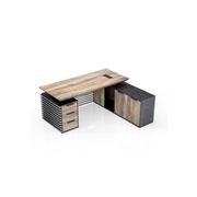 PHOENIX Executive Desk with Right Return 1.8M - Warm Oak & Black gallery detail image