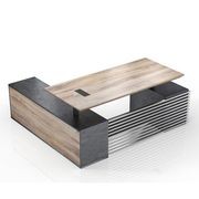 PHOENIX Sit & Stand Electric Lift Executive Desk with Right Return 2.2M - Warm Oak & Black gallery detail image