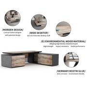 PHOENIX Executive Desk with Right Return 2.8M - Warm Oak & Black gallery detail image