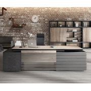 PHOENIX Executive Desk with Right Return 2.8M - Warm Oak & Black gallery detail image