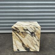 Cube Side Table - Viola Calacatta Marble | Natural Stone Co. gallery detail image