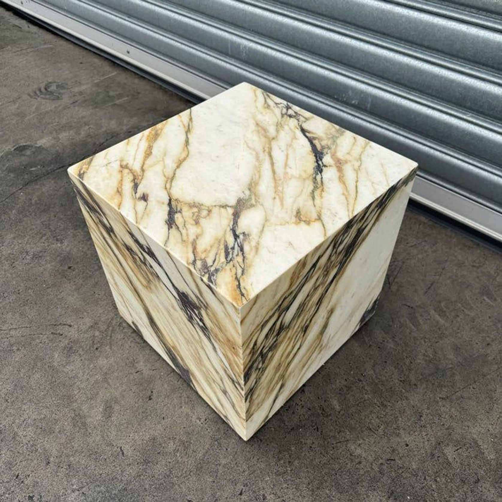 Cube Side Table - Viola Calacatta Marble | Natural Stone Co. gallery detail image