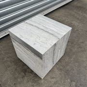 Cube Side Table - Veincut Blue Travertine | Natural Stone Co. gallery detail image