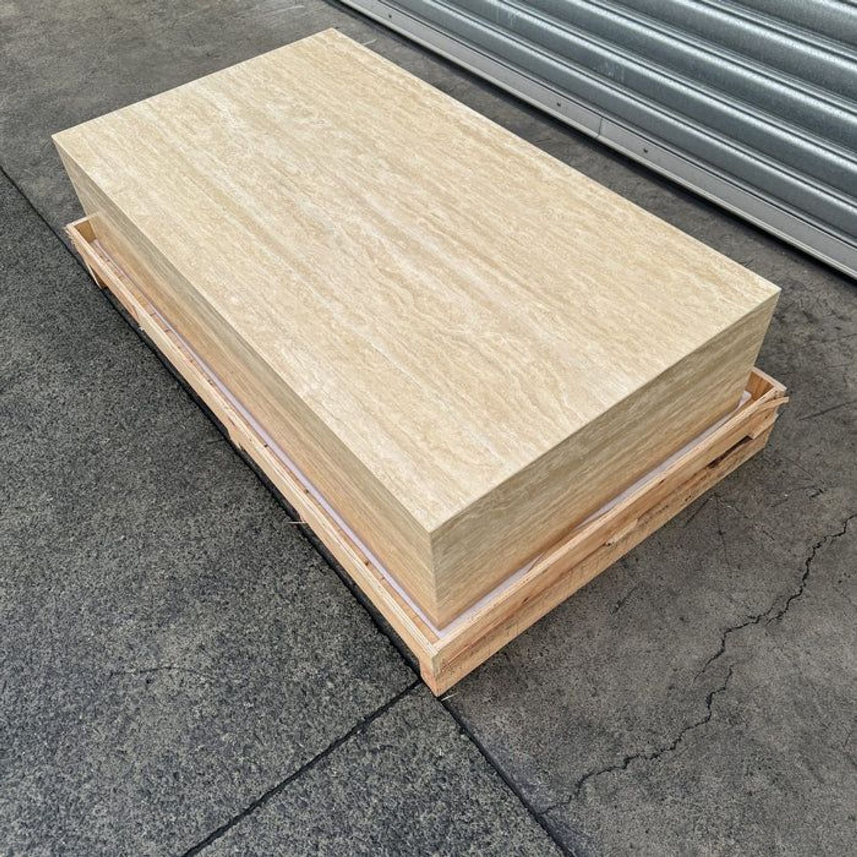 Block Coffee Table - Veincut Travertine - Large | Natural Stone Co. gallery detail image