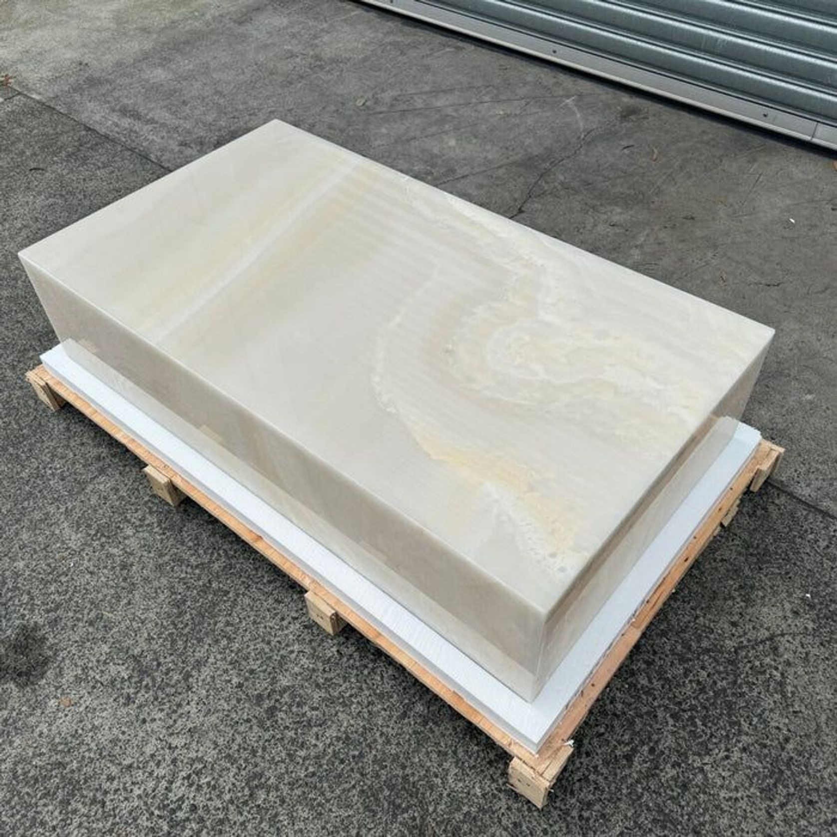 Block Coffee Table - White Onyx - Large | Natural Stone Co. gallery detail image