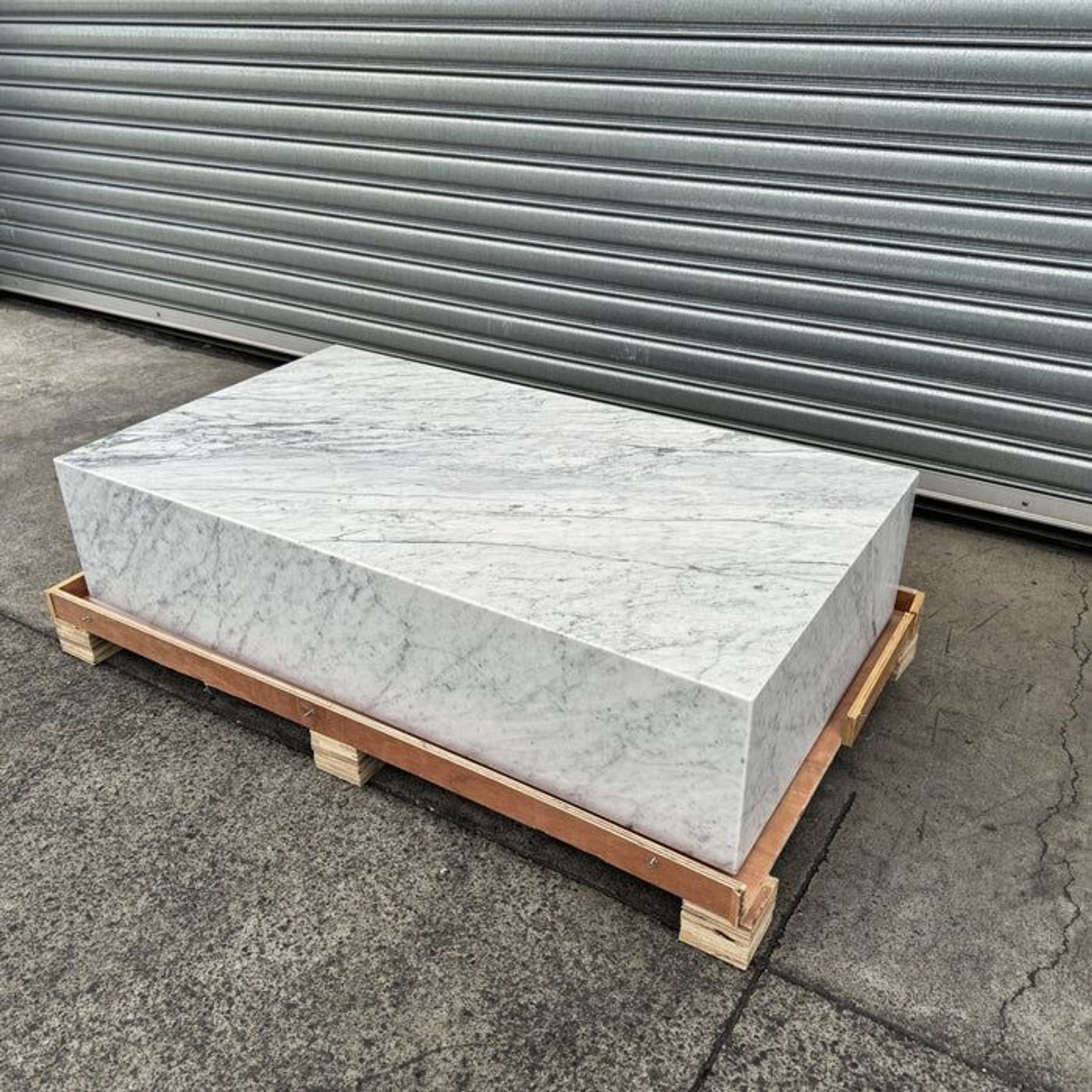 Block Coffee Table - Carrara Marble - Large | Natural Stone Co. gallery detail image