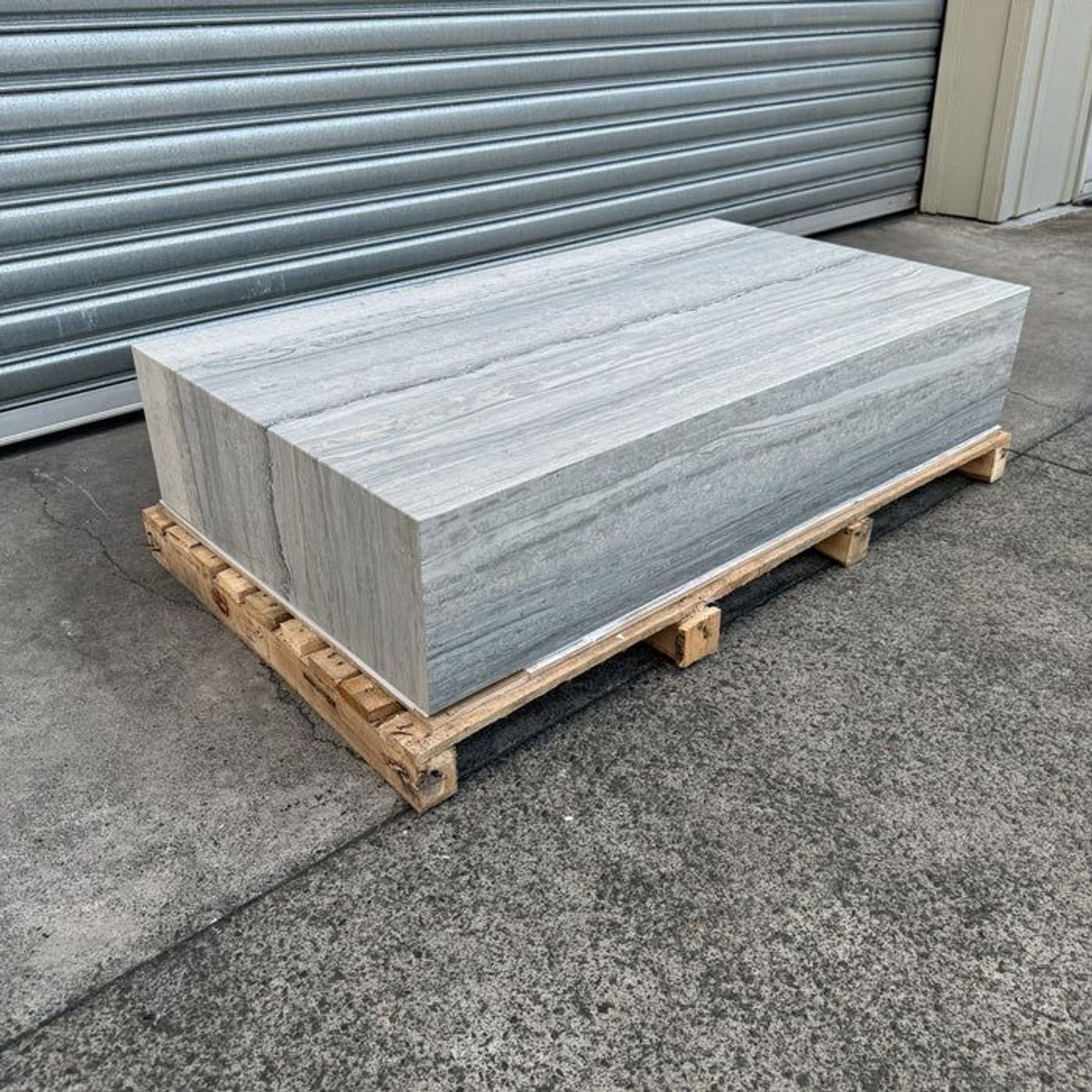 Block Coffee Table - Blue Travertine - Large | Natural Stone Co. gallery detail image