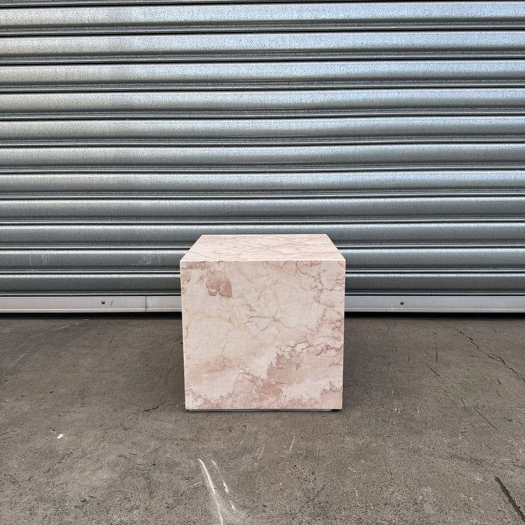 Cube Side Table - Rose Cream Marble | Natural Stone Co. gallery detail image