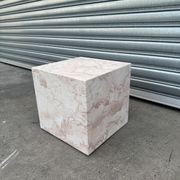 Cube Side Table - Rose Cream Marble | Natural Stone Co. gallery detail image