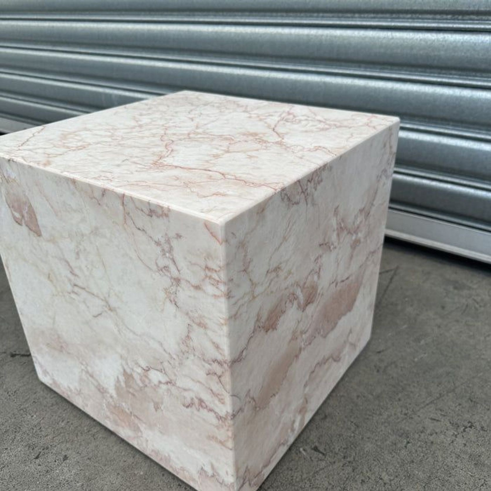 Cube Side Table - Rose Cream Marble | Natural Stone Co. gallery detail image